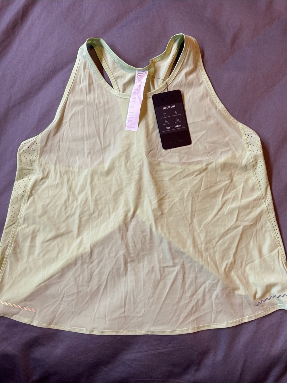 Fabletics Bright Yellow/green Athletic Tank Top Sz. L